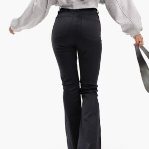 ASOS DESIGN hourglass power stretch flared jeans in black